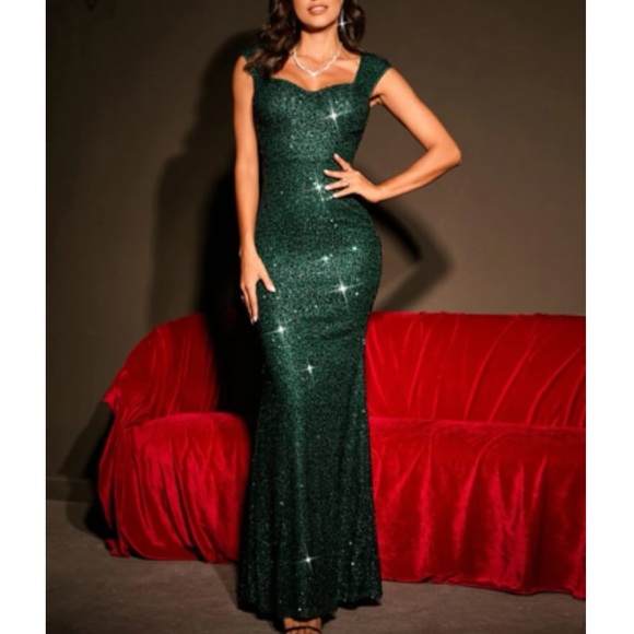 Luxe zip back mermaid hem bridesmaids party formal evening wedding dress - Picture 6 of 14